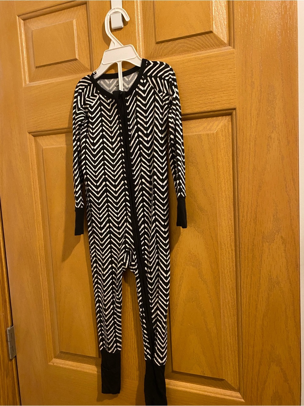 Little Sleepies Black and White Chevron Kids Footless Romper
